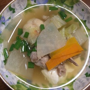 【寒い時期に温まる】鶏団子の生姜スープ